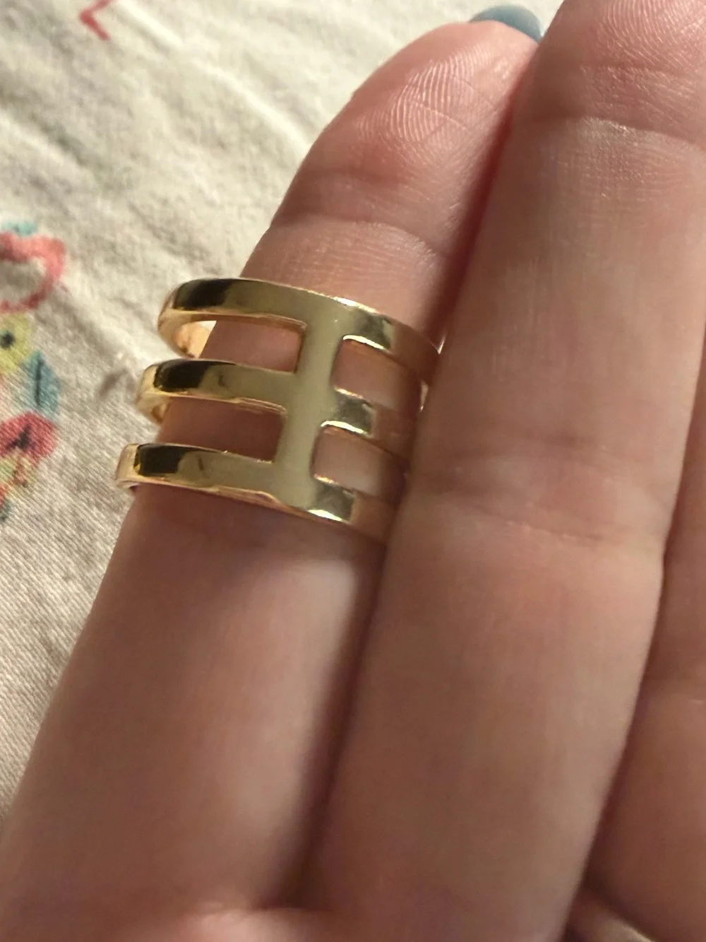 Set of Two Gold-Tone Stacked Band Rings
